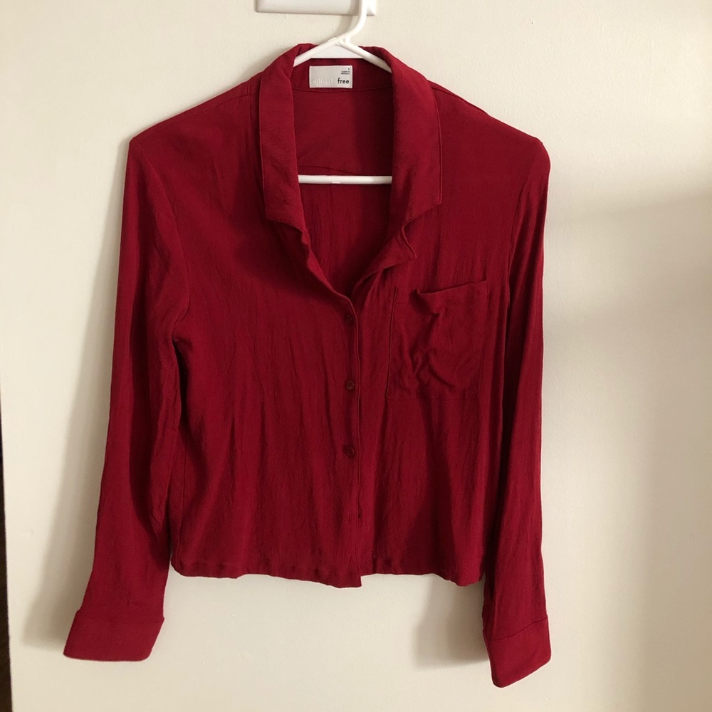 Aritizia Wilfred Free Camile Shirt red